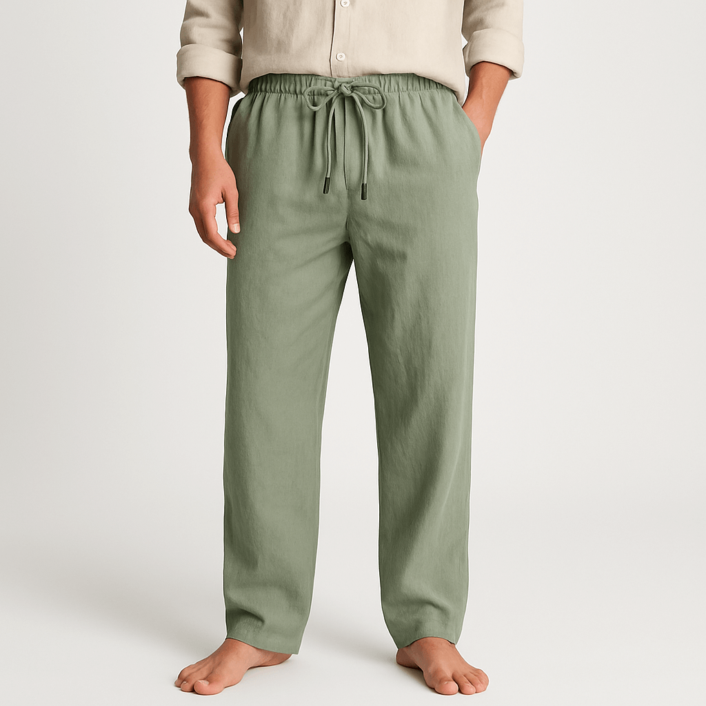 Luminovi | Relaxed Fit Linen Trousers