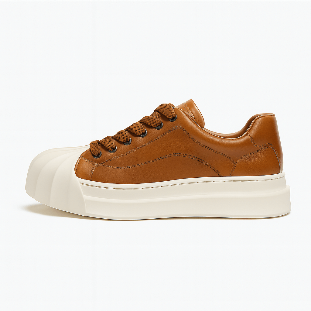 Luminovi | Wave Sole Leather Sneakers