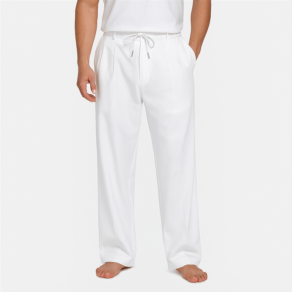 Luminovi | Relaxed Pleated Linen Trousers