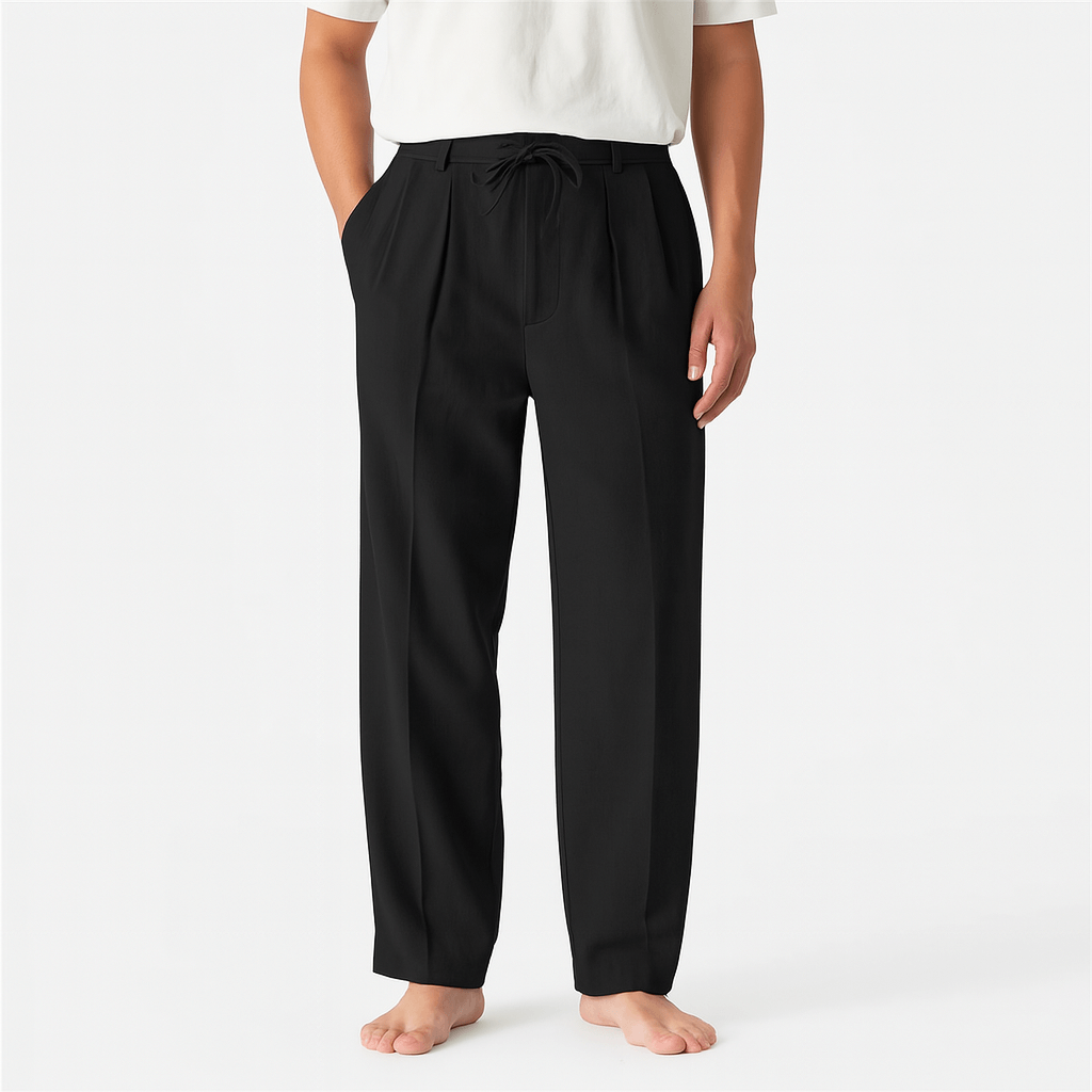 Luminovi | Relaxed Pleated Linen Trousers