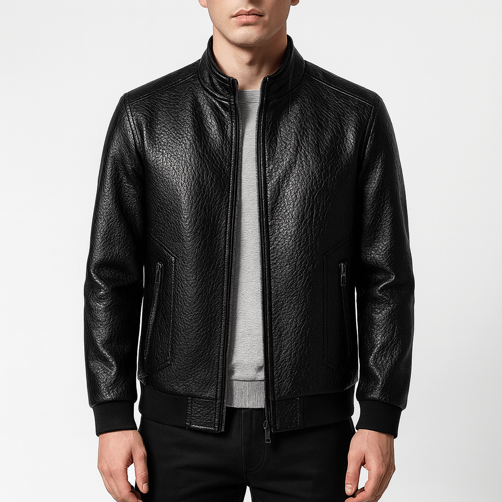LUMINOVI | Textured Leather Jacket
