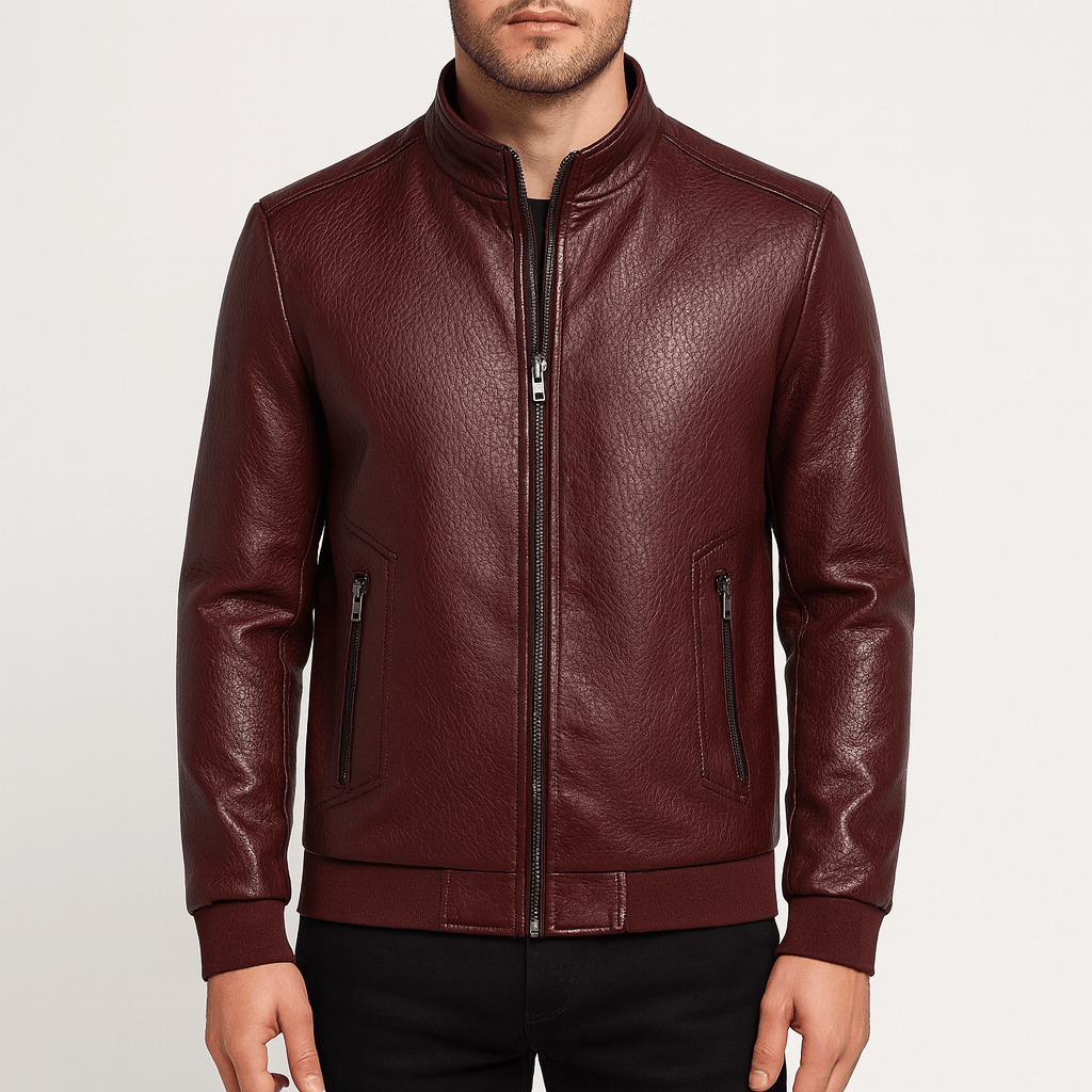LUMINOVI | Textured Leather Jacket