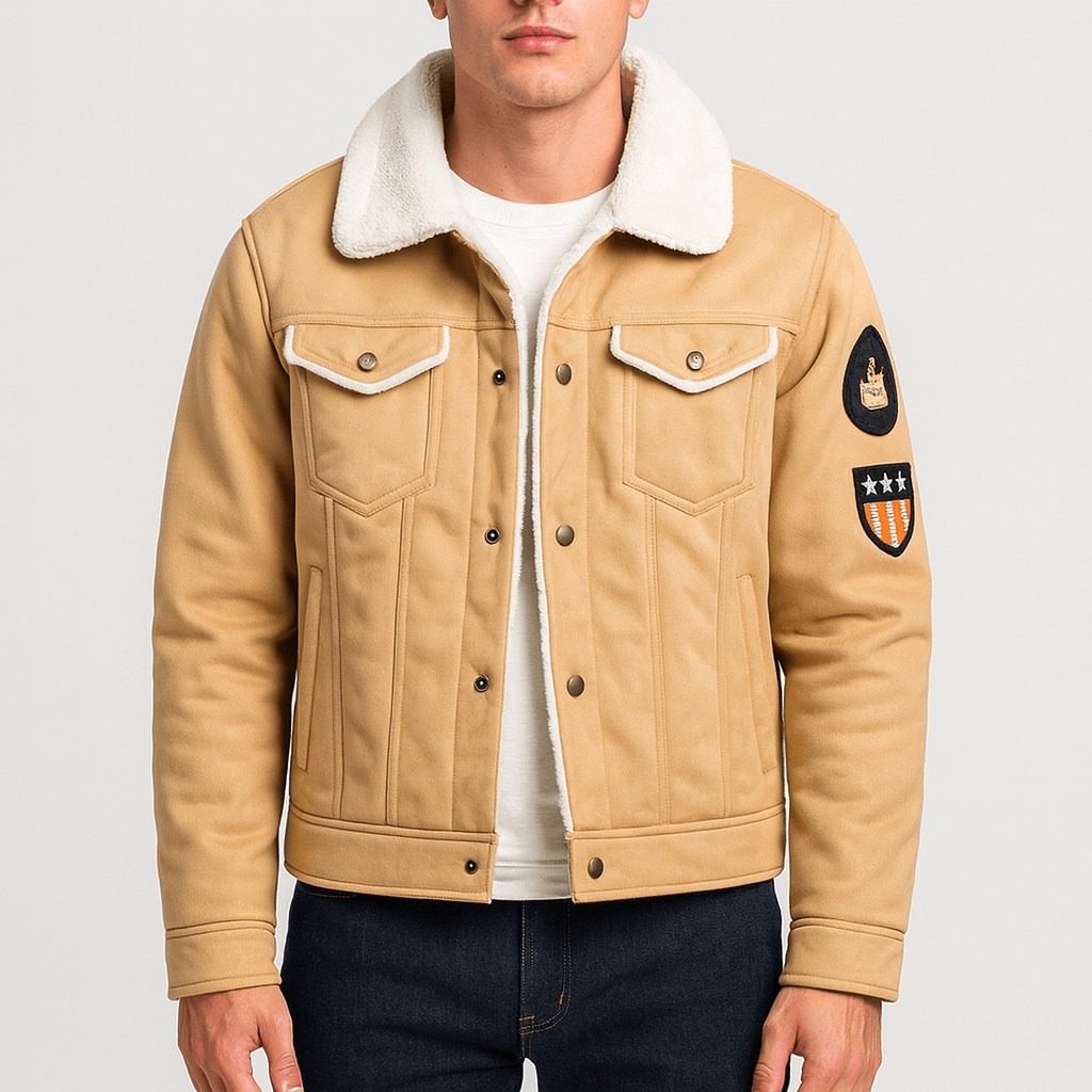 LUMINOVI | Suede Biker Jacket