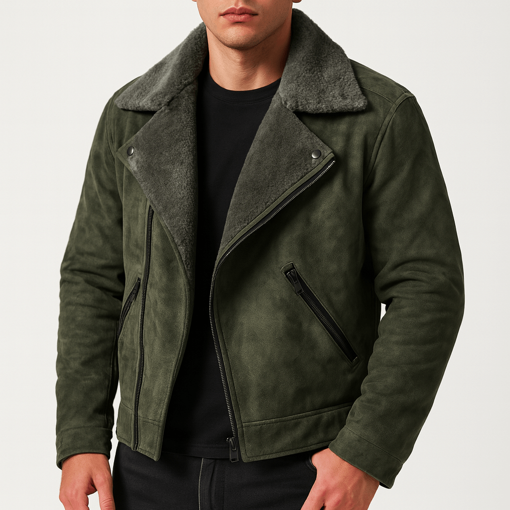 LUMINOVI | Suede Shearling Jacket