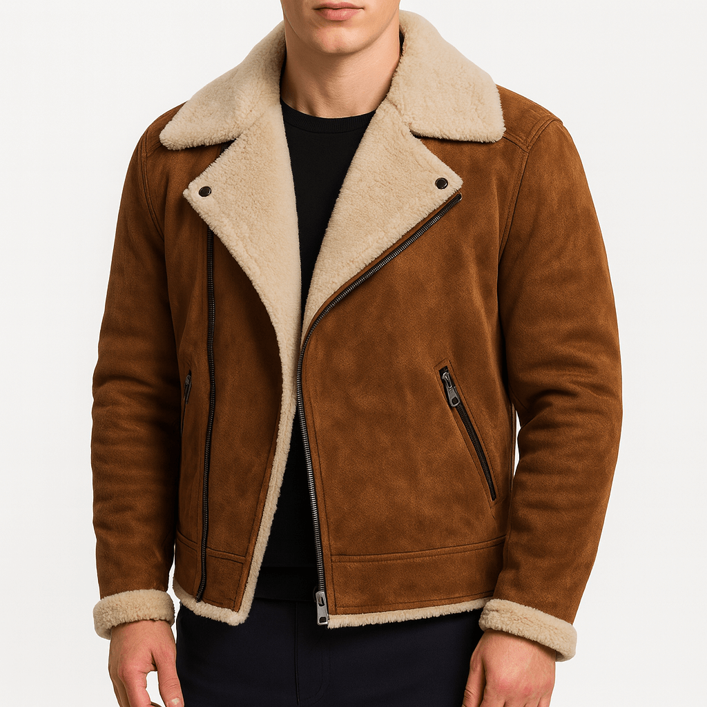 LUMINOVI | Suede Shearling Jacket