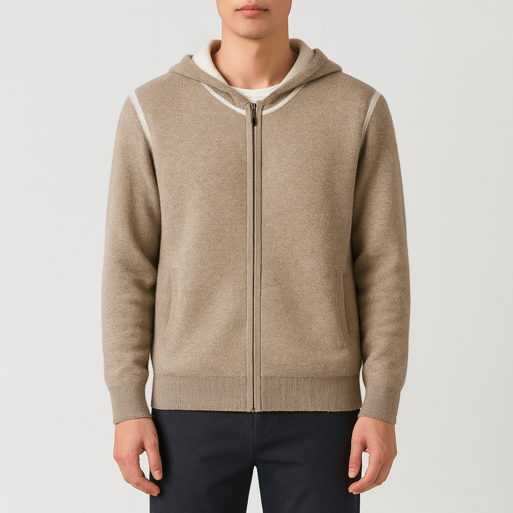Luminovi | Wool Hooded Zip Sweater