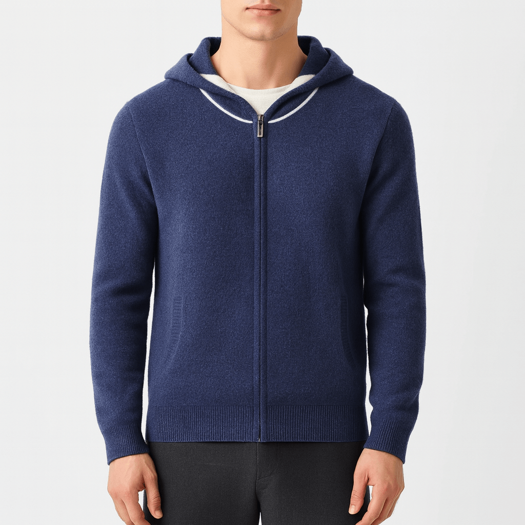 Luminovi | Wool Hooded Zip Sweater