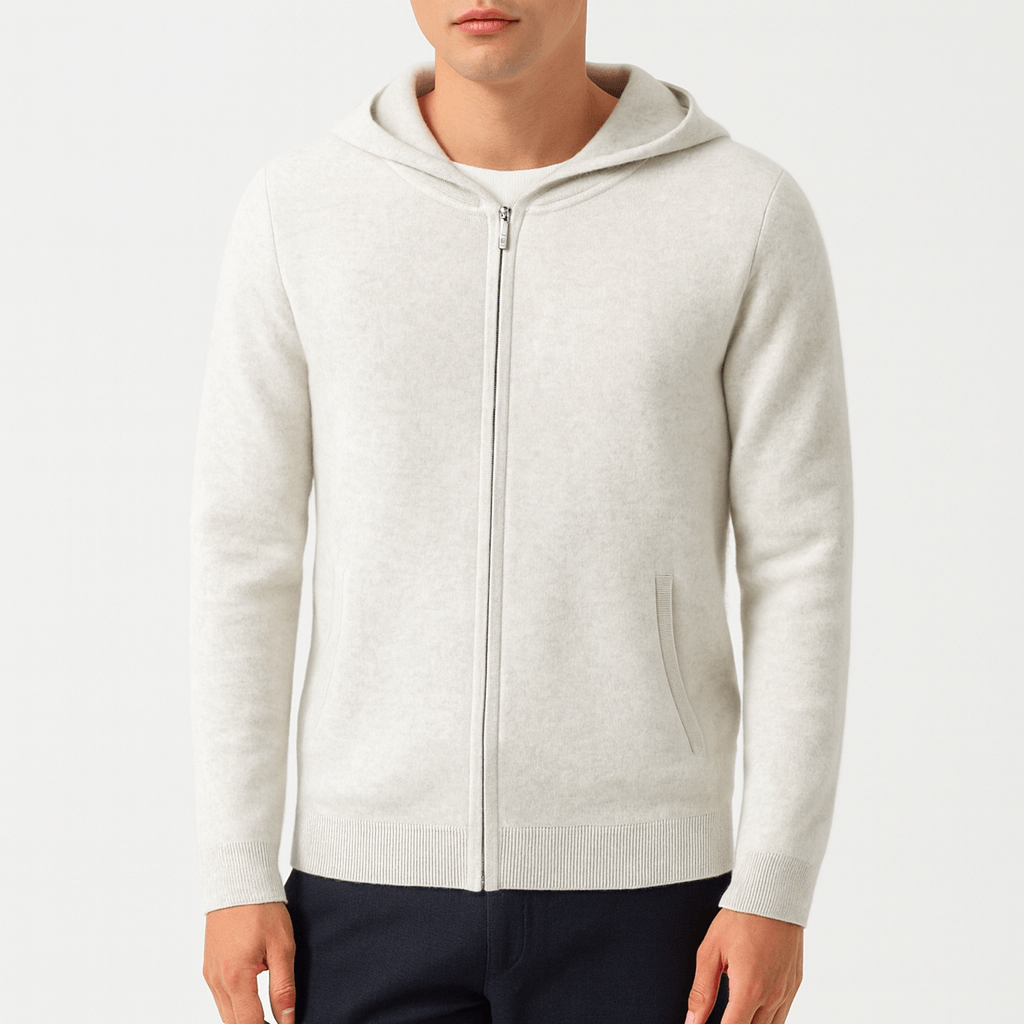 Luminovi | Wool Hooded Zip Sweater