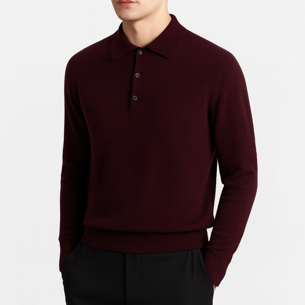 LUMINOVI | Knit Polo Sweater
