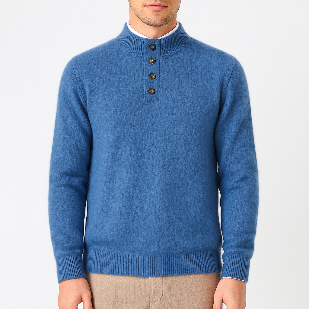 LUMINOVI | Fine Knit Mock Neck Sweater
