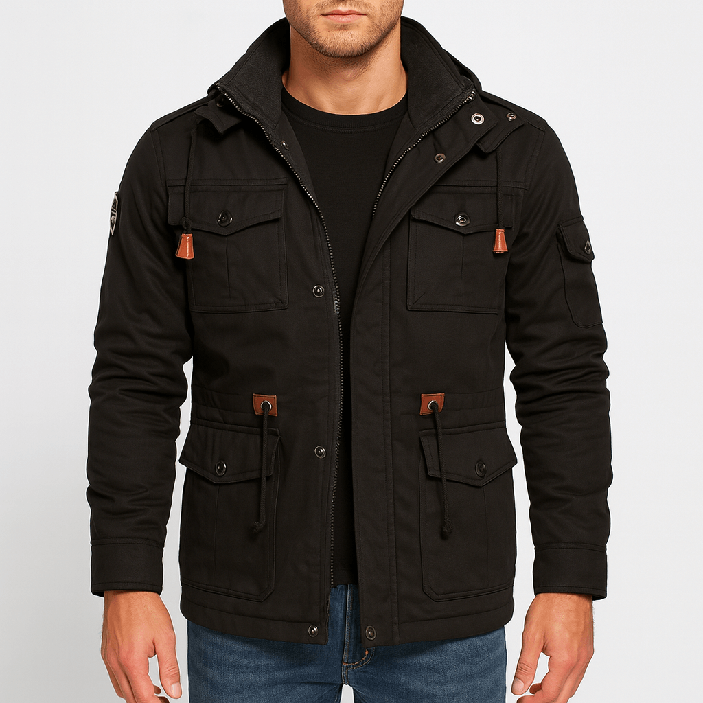 LUMINOVI | Cotton Utility Bomber Jacket