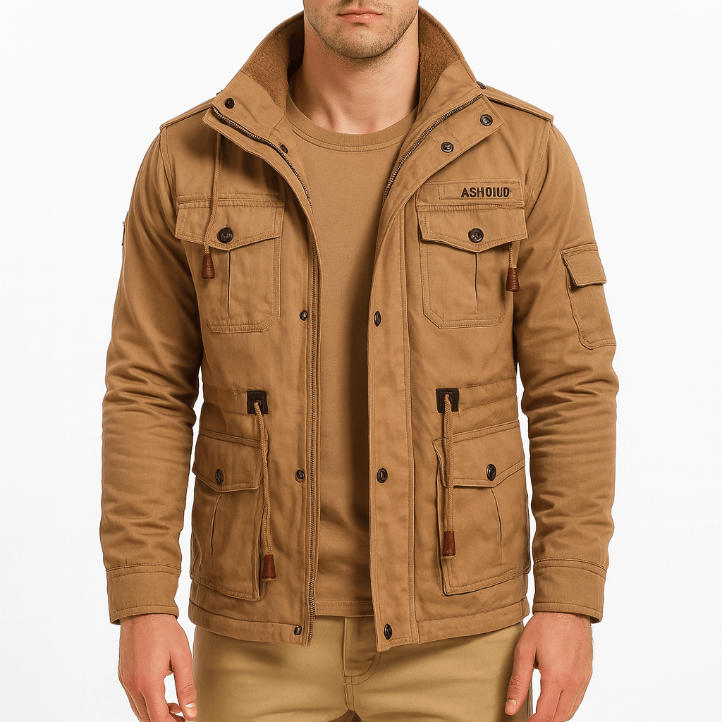 LUMINOVI | Cotton Utility Bomber Jacket
