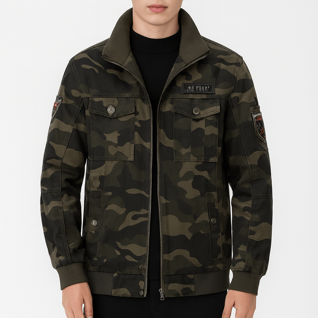 LUMINOVI | Military Bomber Jacket
