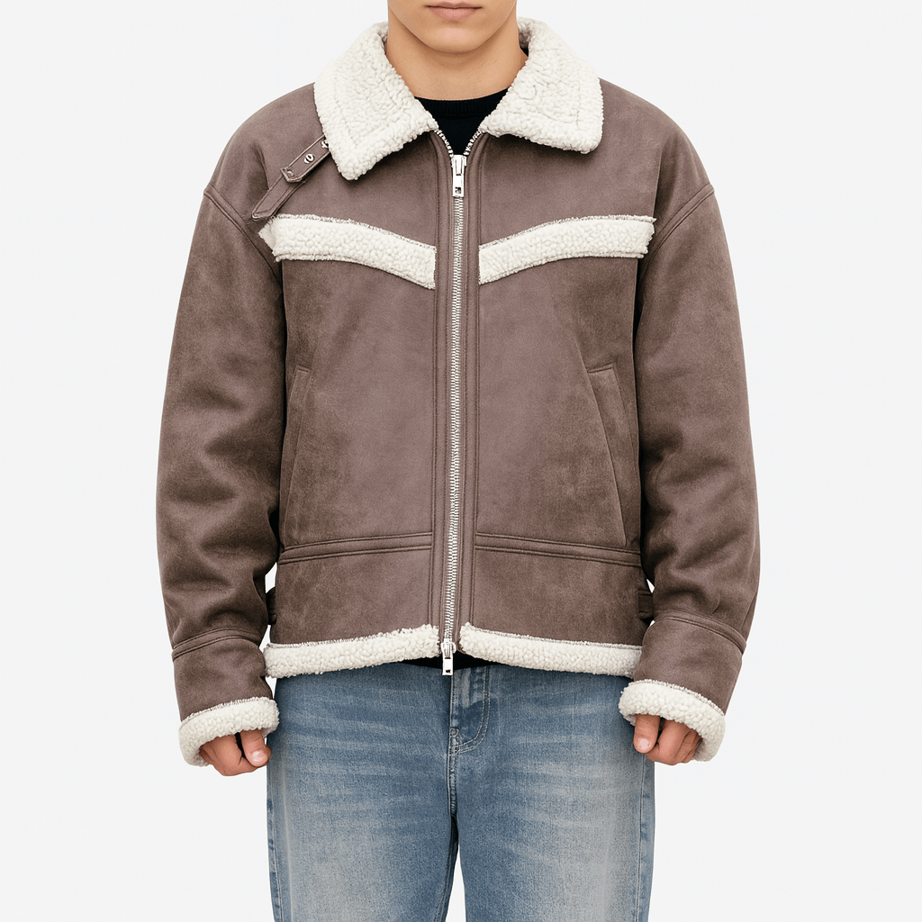 LUMINOVI | Brushed Bomber Jacket