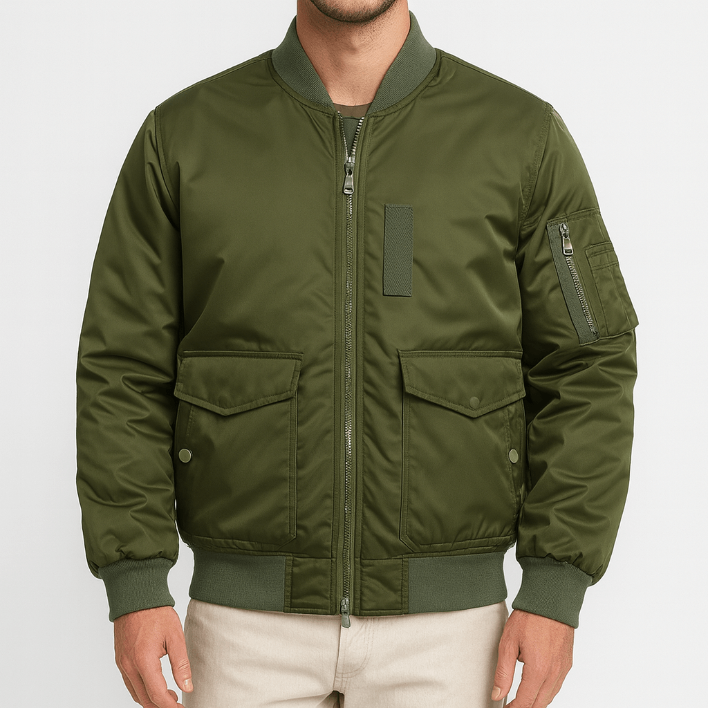 LUMINOVI | Quilted Bomber Jacket