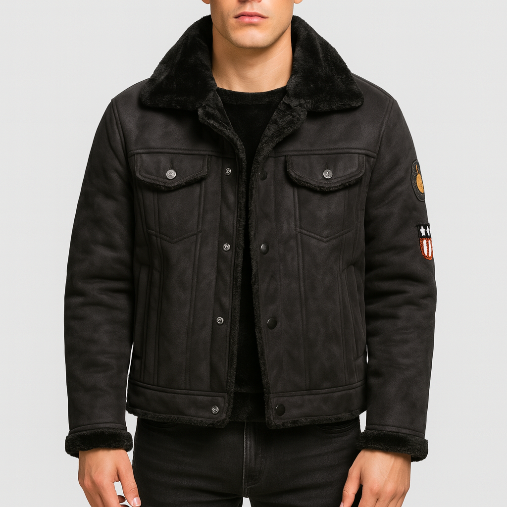 LUMINOVI | Suede Biker Jacket