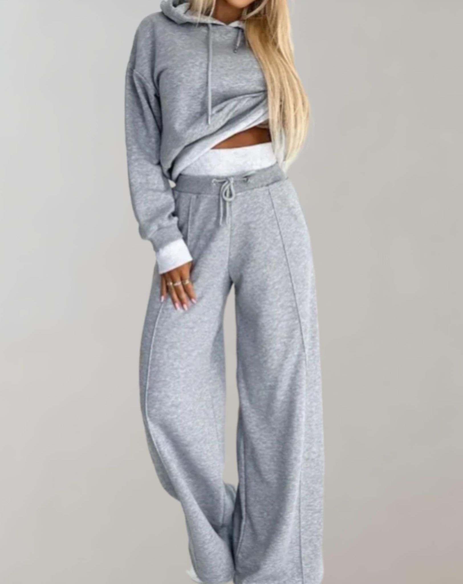 Women's Hoodie and Jogger Set with Drawstring Waist, Kangaroo Pocket