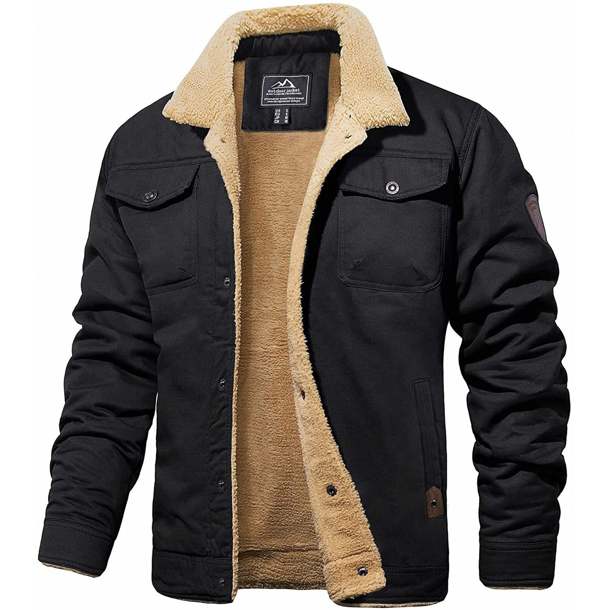 Men's Quilted Lined Jacket with Durable Shell and Multiple Pockets, Relaxed Fit
