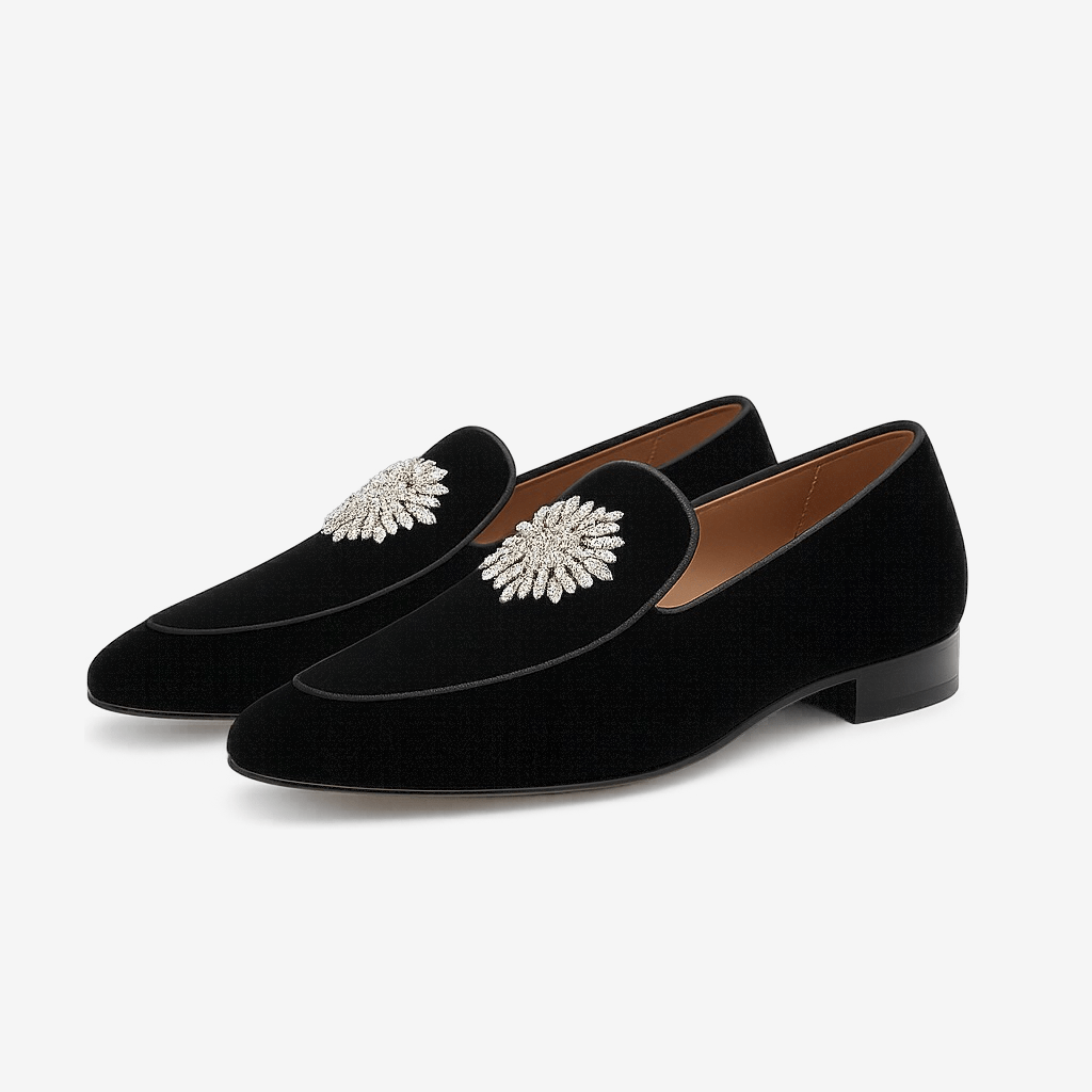 LumiNovi | The Black Round-Toe Loafers