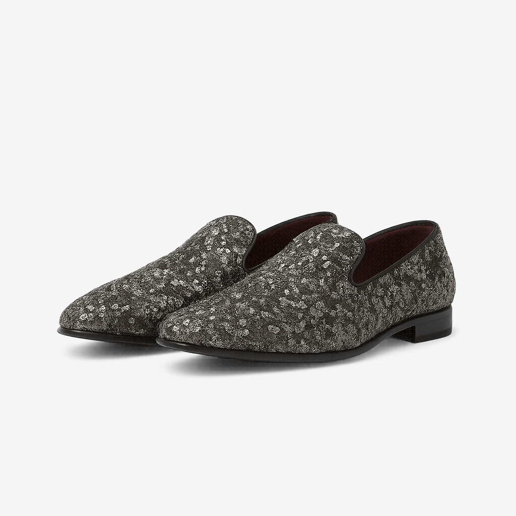 LumiNovi | The Sequin Textile Loafers