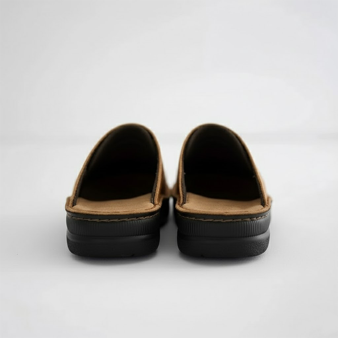 Men's Orthopaedic Clogs with Breathable Leather and Slip-On Design, Cushioned Insole