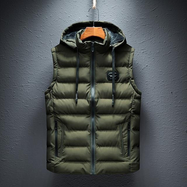 Sleeveless Hooded Vest with Polyester Cotton Blend and Extended Size Range