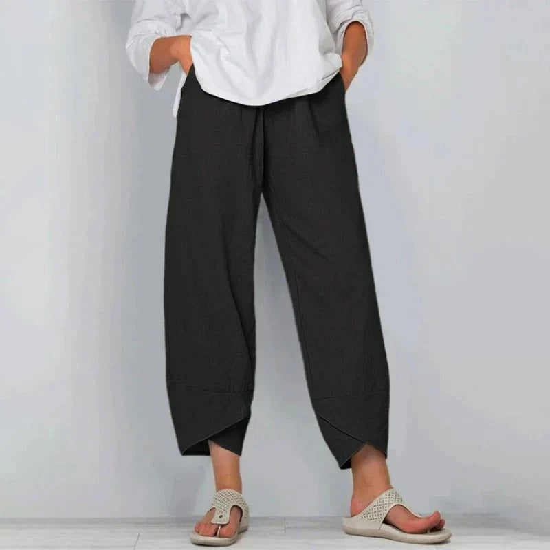 Breathable Cotton-Linen Pants with Soft Waist and Lightweight Packable Design