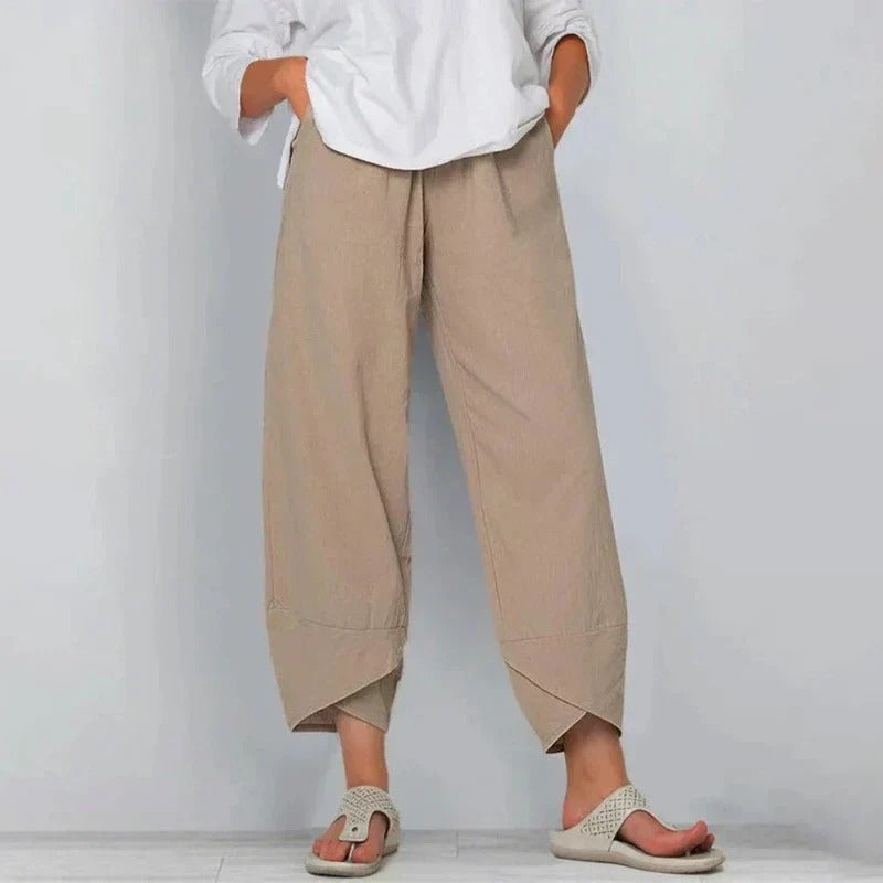 Breathable Cotton-Linen Pants with Soft Waist and Lightweight Packable Design