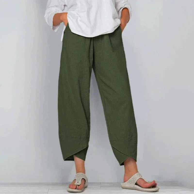 Breathable Cotton-Linen Pants with Soft Waist and Lightweight Packable Design