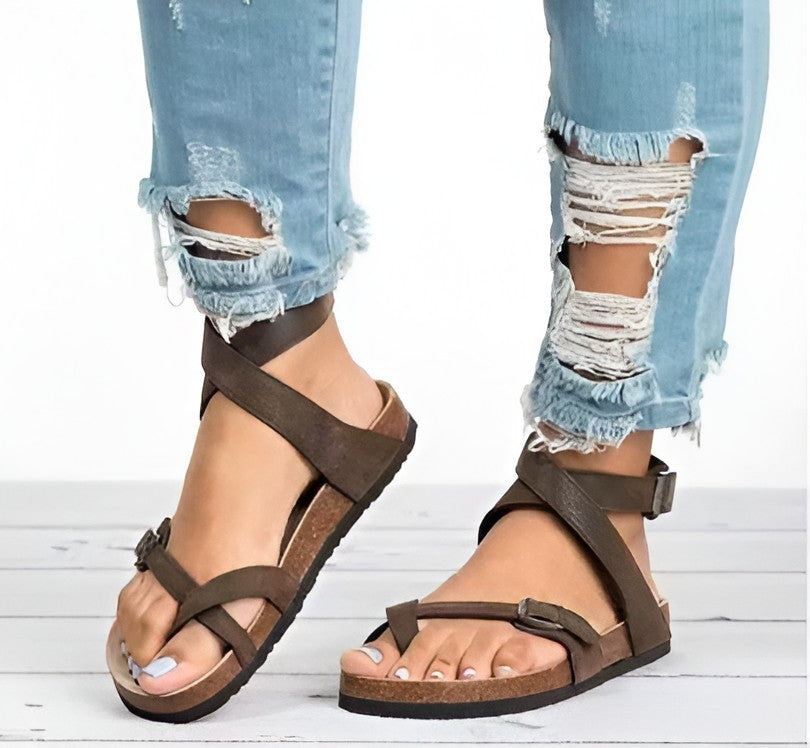 Orthopedic Sandals with Adjustable Straps and Contoured Arch Support, Removable Insole