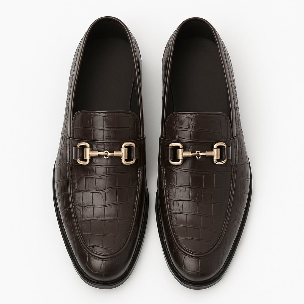 LumiNovi | Alligator Print Loafers