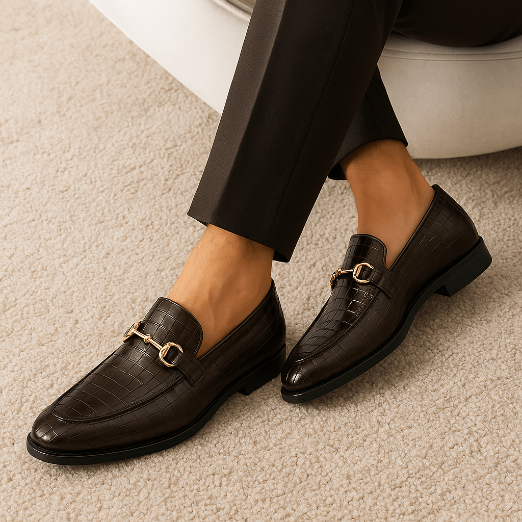 LumiNovi | Alligator Print Loafers
