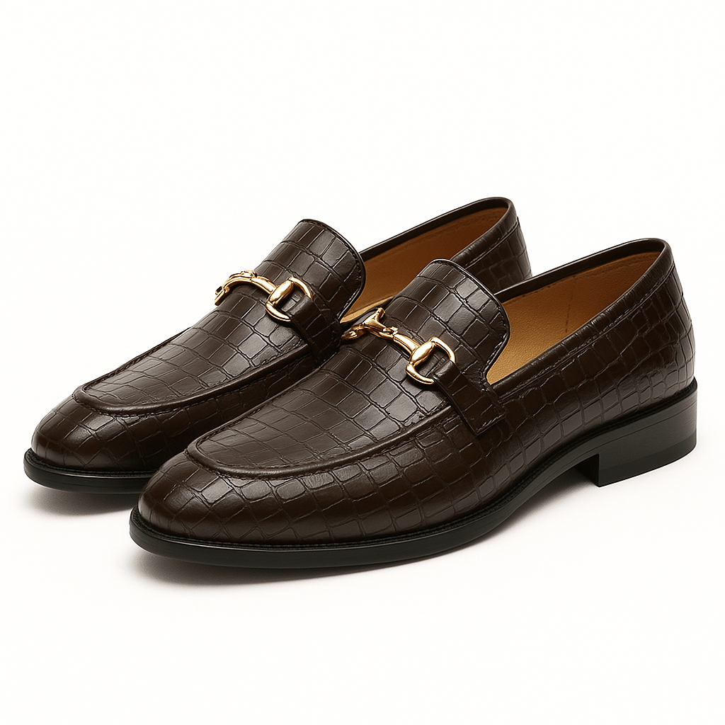 LumiNovi | Alligator Print Loafers