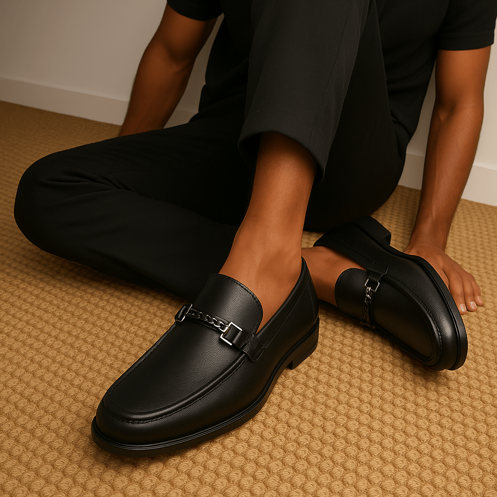 LumiNovi | Business Leather Loafers
