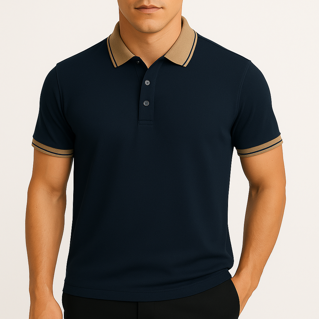 LumiNovi | Contrast Collar Polo Shirt