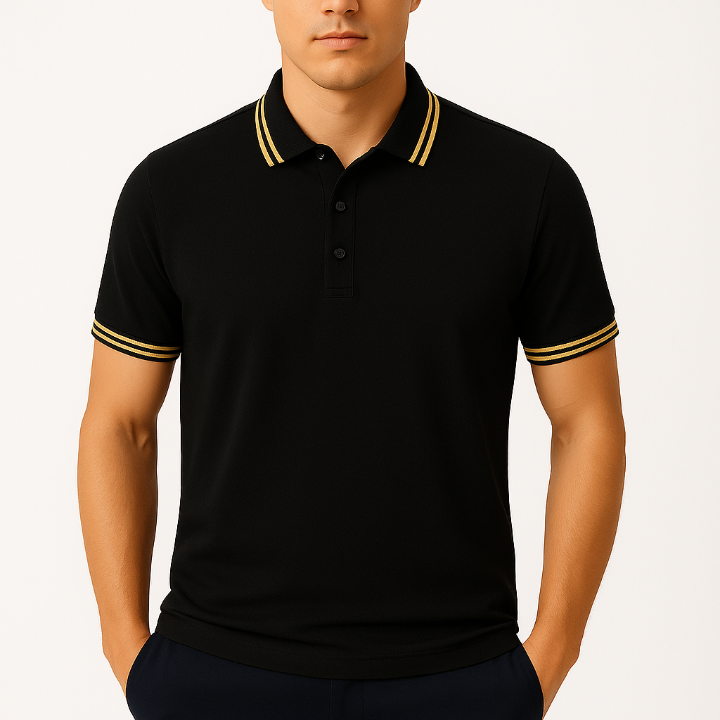 LumiNovi | Contrast Collar Polo Shirt