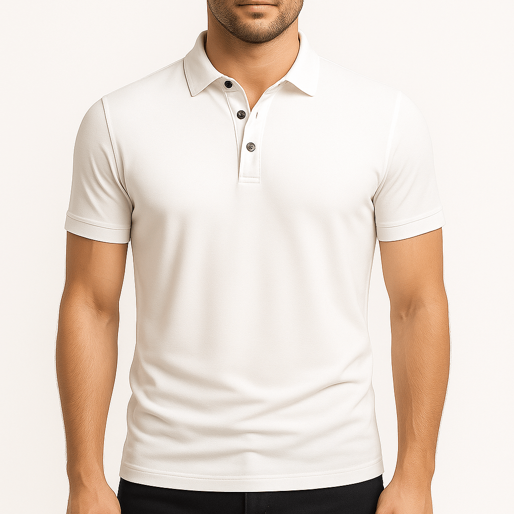 LumiNovi | Henley Neck Polo Shirt