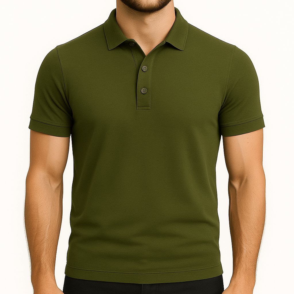 LumiNovi | Henley Neck Polo Shirt