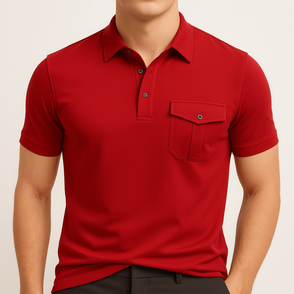 LumiNovi | Slim Fit Texture Polo Shirt