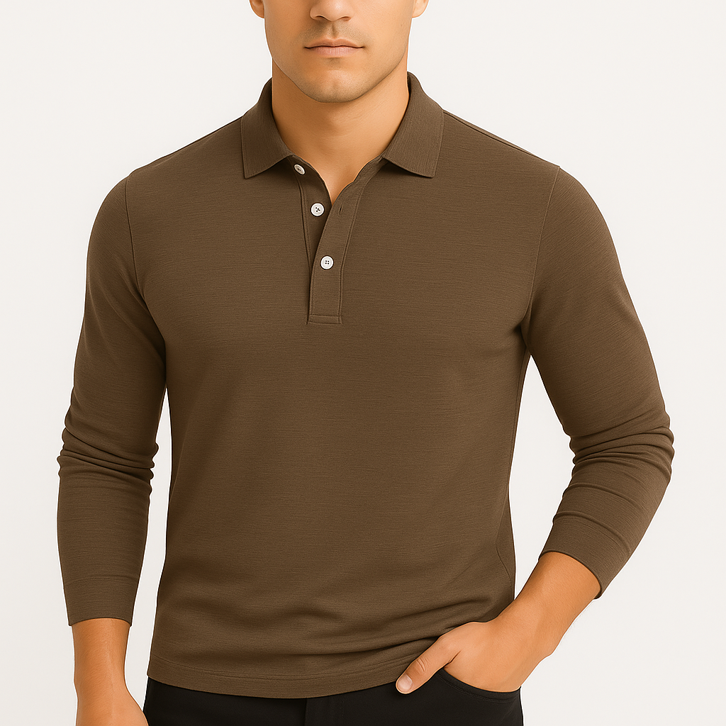 LumiNovi | Slim Lapel Polo Shirt-Shirt