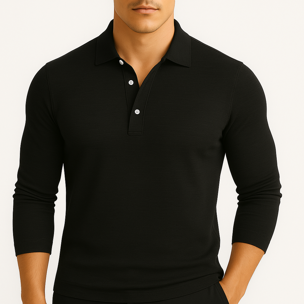 LumiNovi | Slim Lapel Polo Shirt