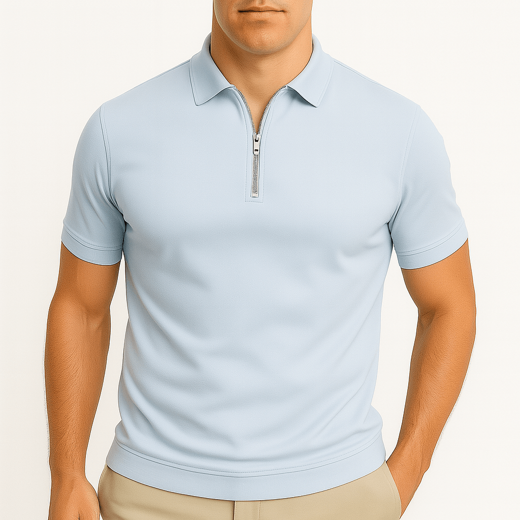 LumiNovi | Zipper Polo Shirt