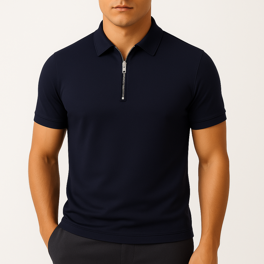LumiNovi | Zipper Polo Shirt