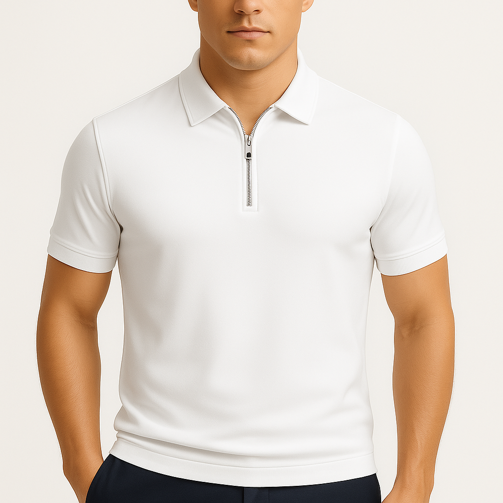 LumiNovi | Zipper Polo Shirt