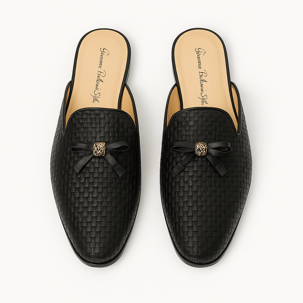 Luminovi | Backless Leather Tassel Loafers