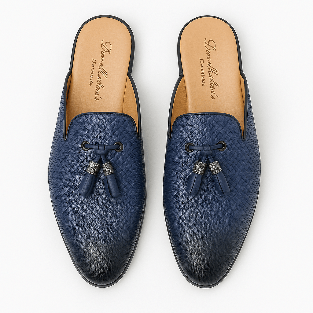 Luminovi | Backless Leather Tassel Loafers