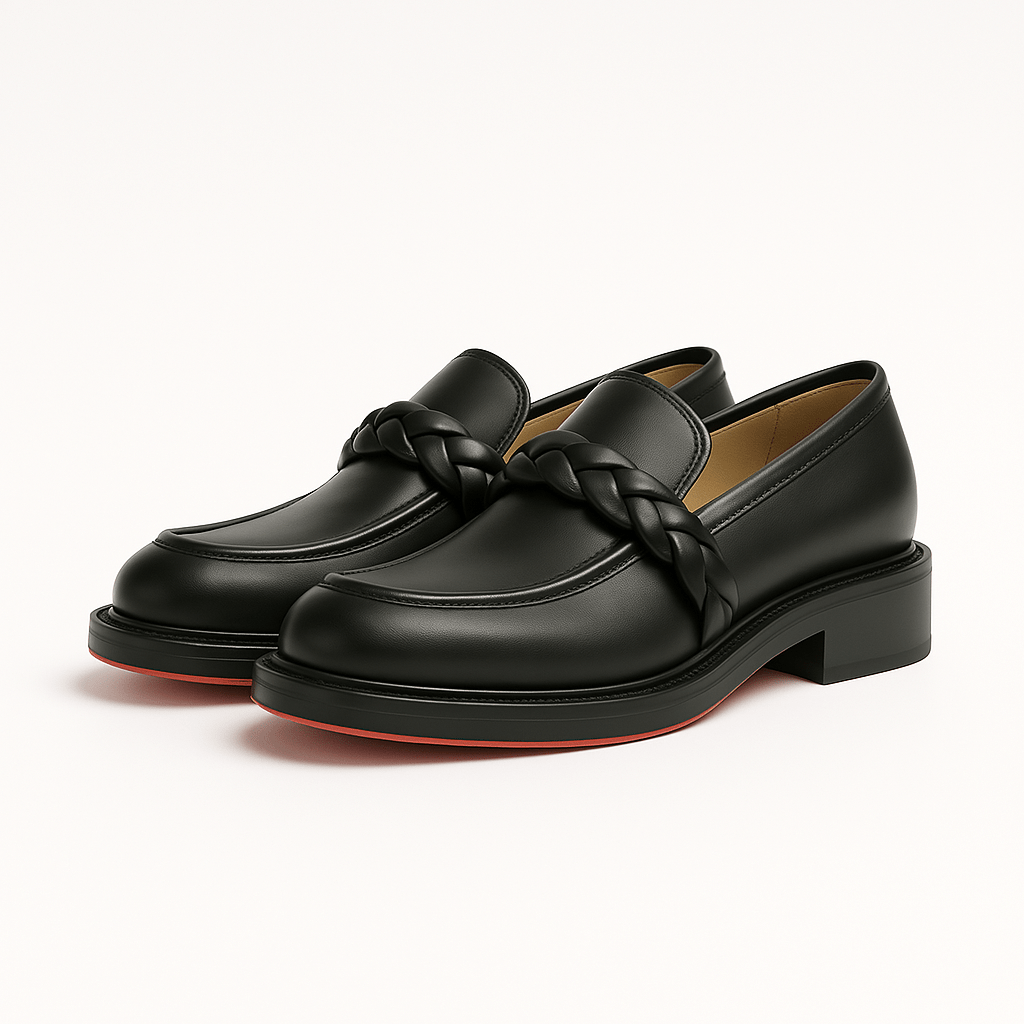 Luminovi | Braided Leather Penny Loafers