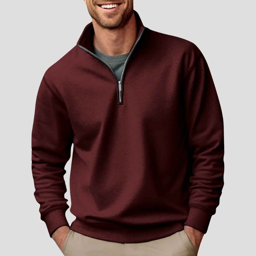 Luminovi | Casual Quarter Zip Sweatshirt-Sweater