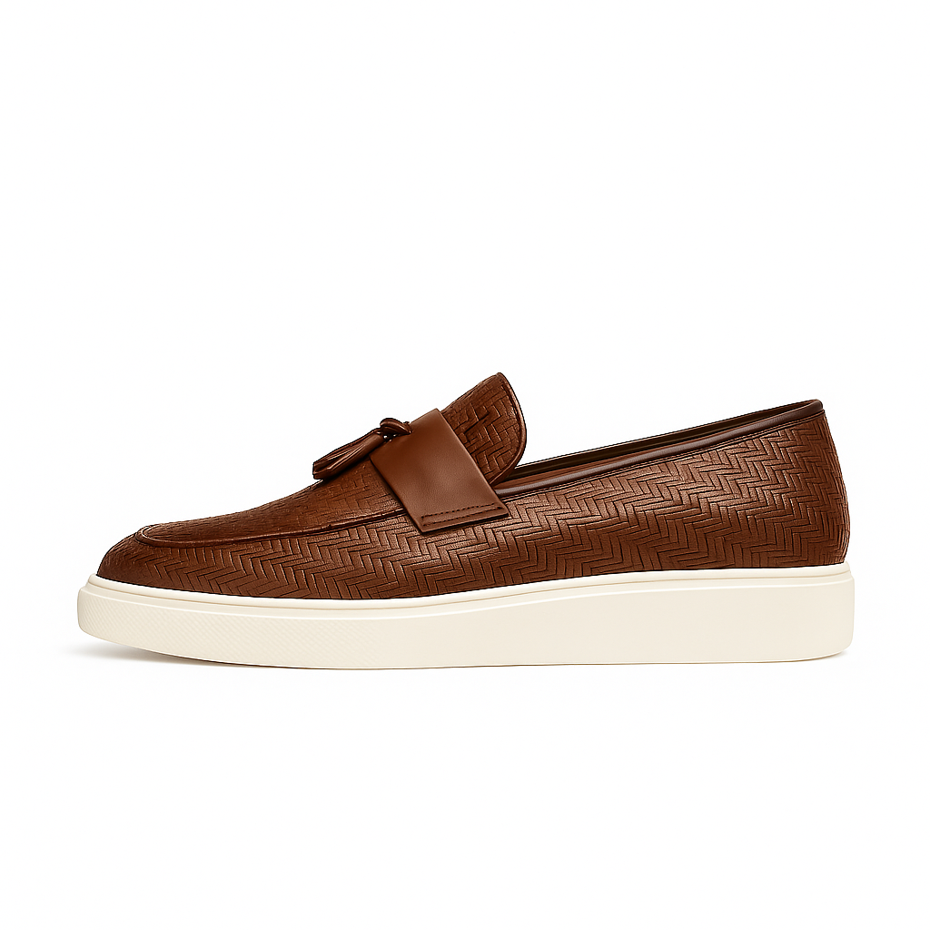 Luminovi | Cavallo Woven Leather Loafers