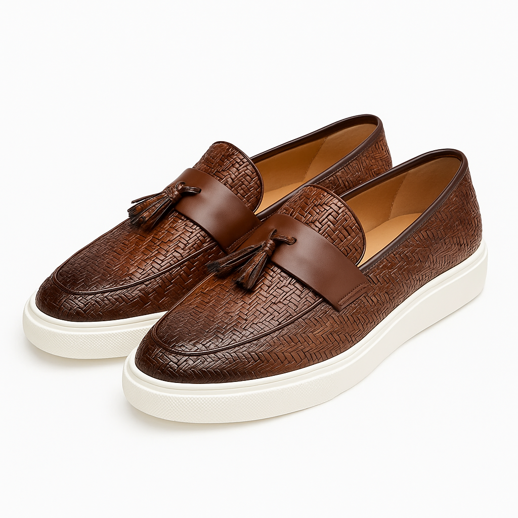 Luminovi | Cavallo Woven Leather Loafers